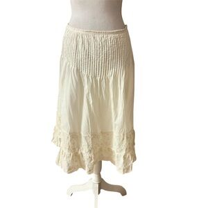 Antonio Melani Tulle Skirt Ivory Embroidered Floral Dress Sz 6